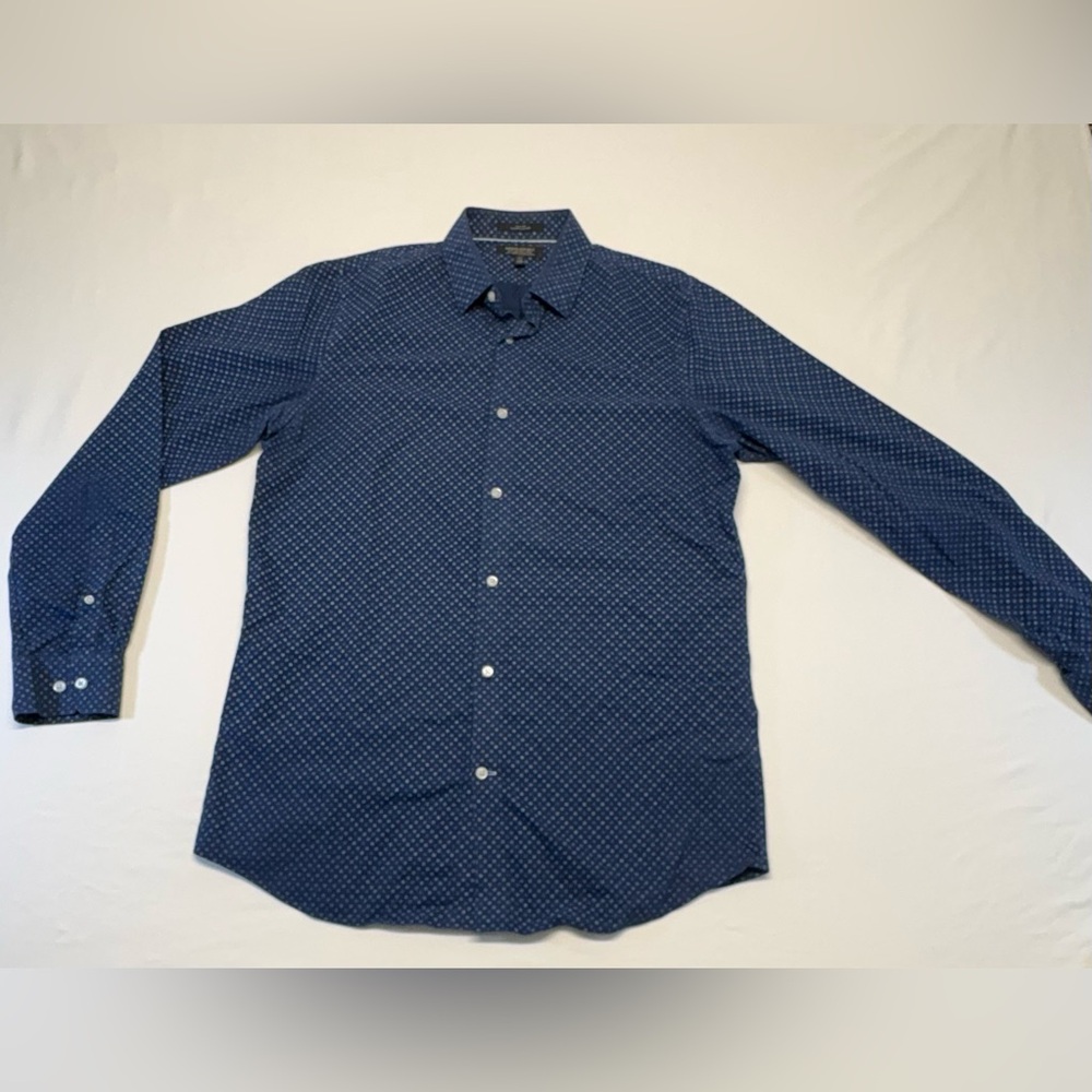 Banana Republic Navy Polka Dot Button Down Shirt